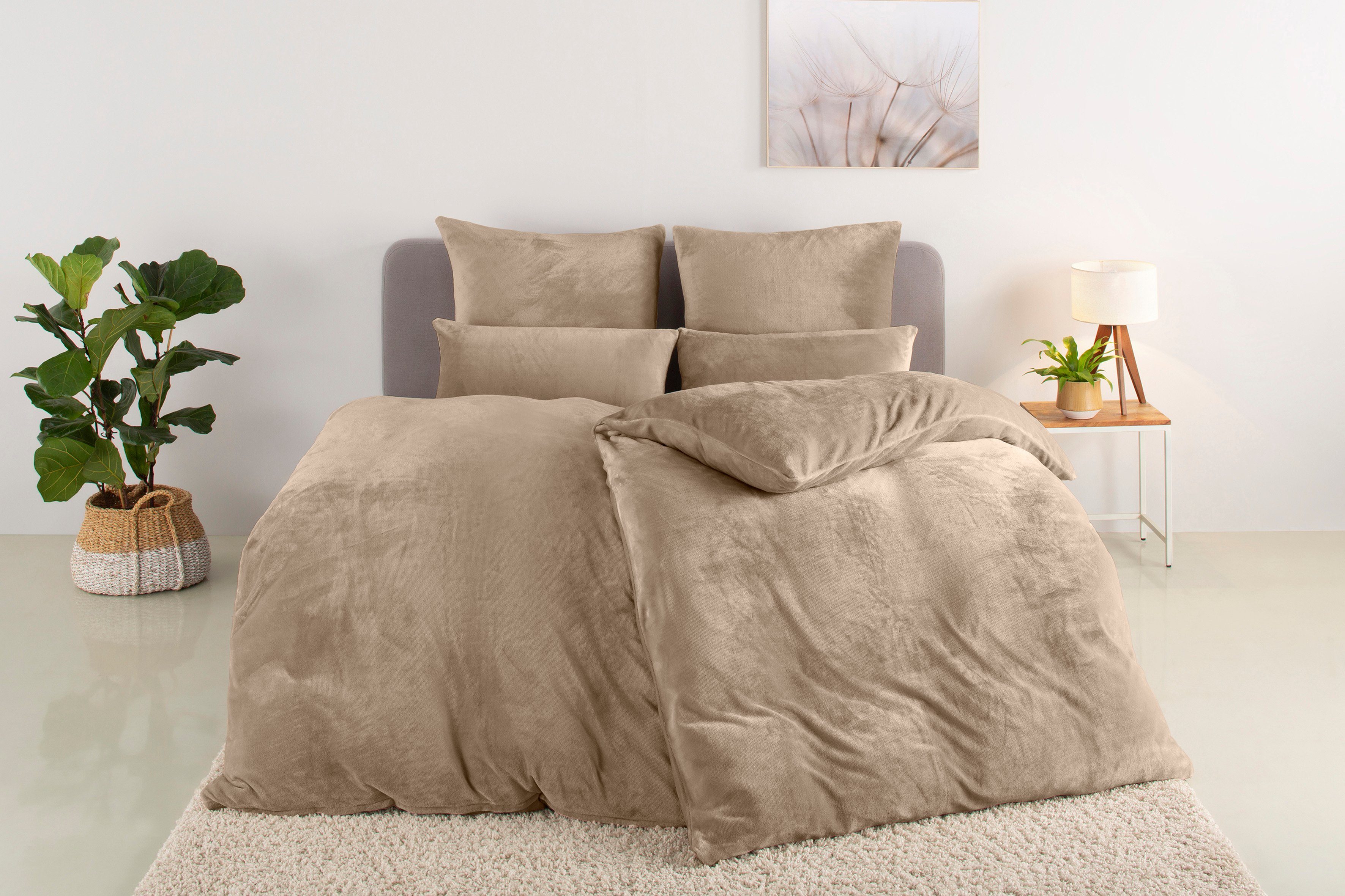 my home Постельное белье Desner3, Microfaser, 2 teilig, Постельное белье mit Reißverschluss, Cashmere-Touch, kuschelig & weich