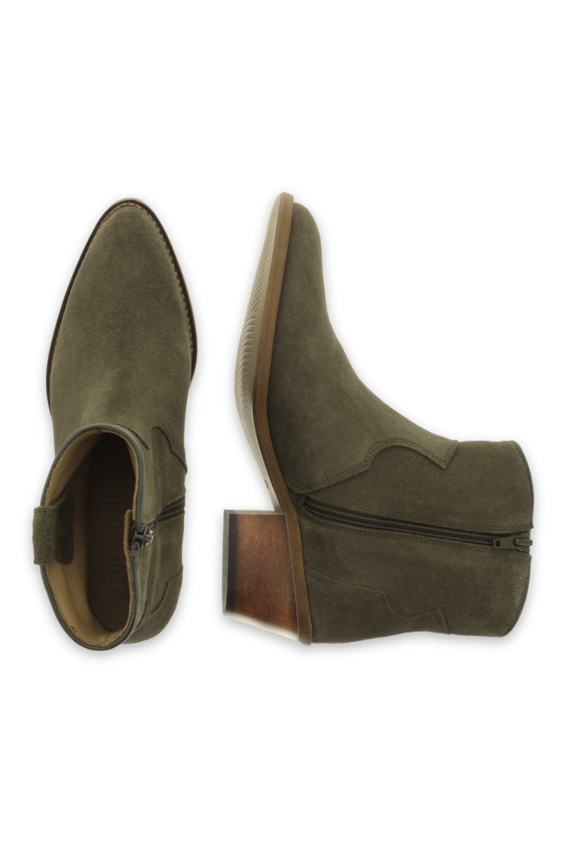 XAVER LUIS Schuhmanufaktur Western Boots - MYRA - Kalbvelour stone Stiefelette