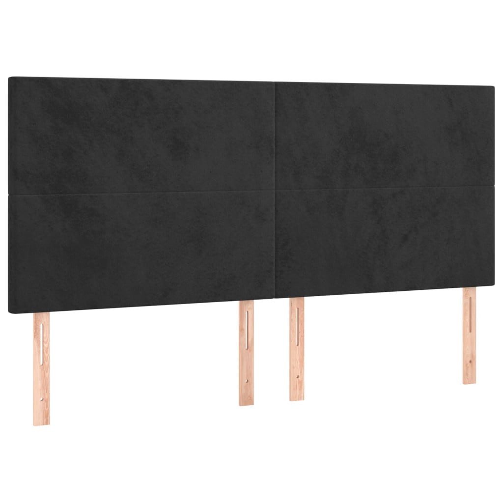 vidaXL Bett Kopfteil Schwarz 180x5x118/128 cm Samt (1-tlg)