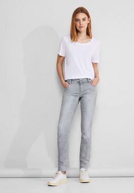 STREET ONE Slim-fit-Jeans in grauer Waschung