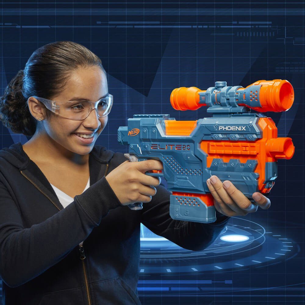 Hasbro Blaster Nerf Elite 2.0 Phoenix CS-6 (FFP), Der motorisierte, halbautomatische Nerf Elite 2.0 Phoenix CS-6 Blaster