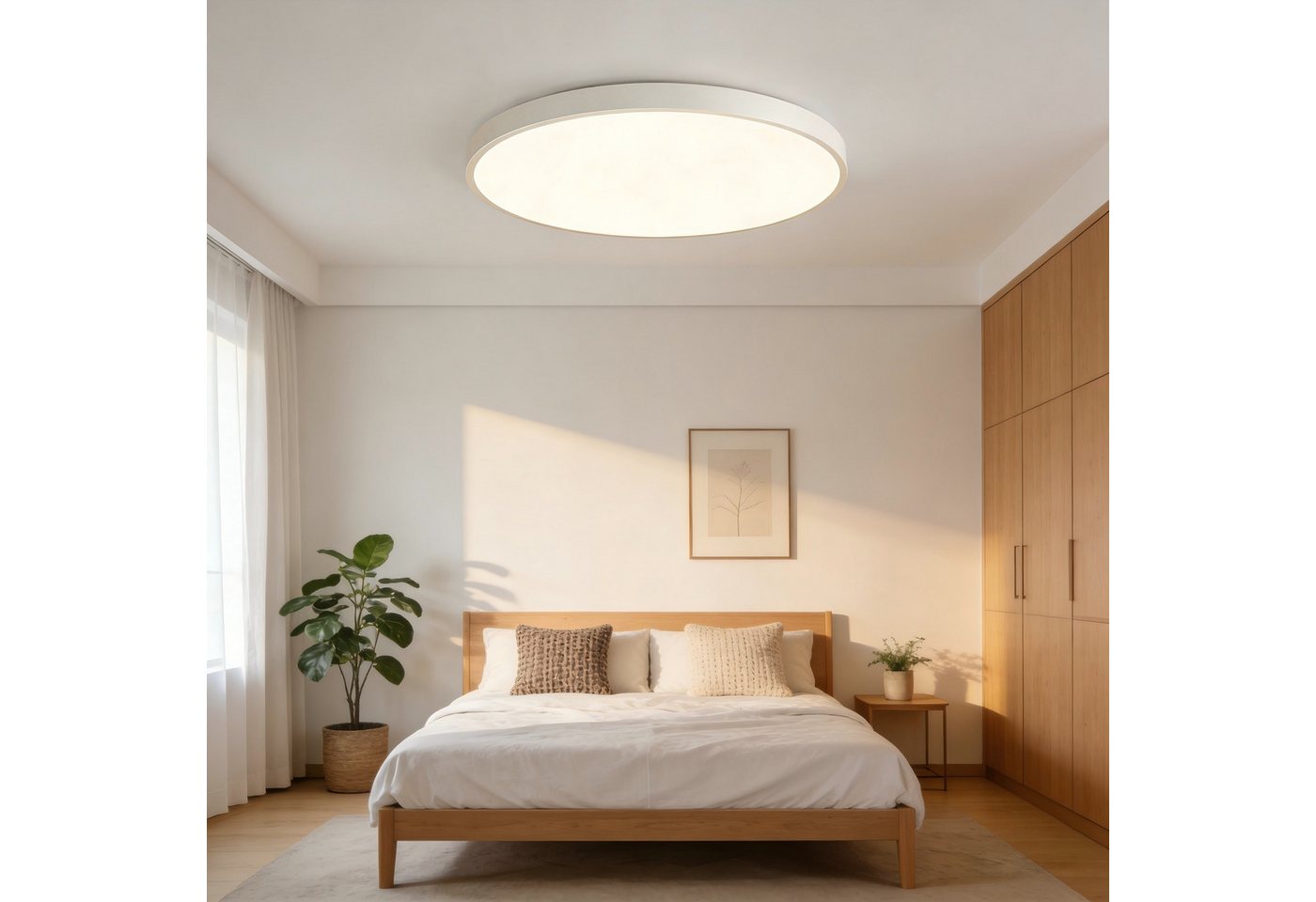 JDONG LED Deckenleuchte 36W Rund Flach Rosa/Grau/Blau Deckenlampe Durchmesser 40cm, 3000LM Kinderzimmerlamp, 3000K Warmweiß Modern Schlicht Lampe Dünn, für Schlafzimmer Flur Küche Wohnzimmer Balkon Keller