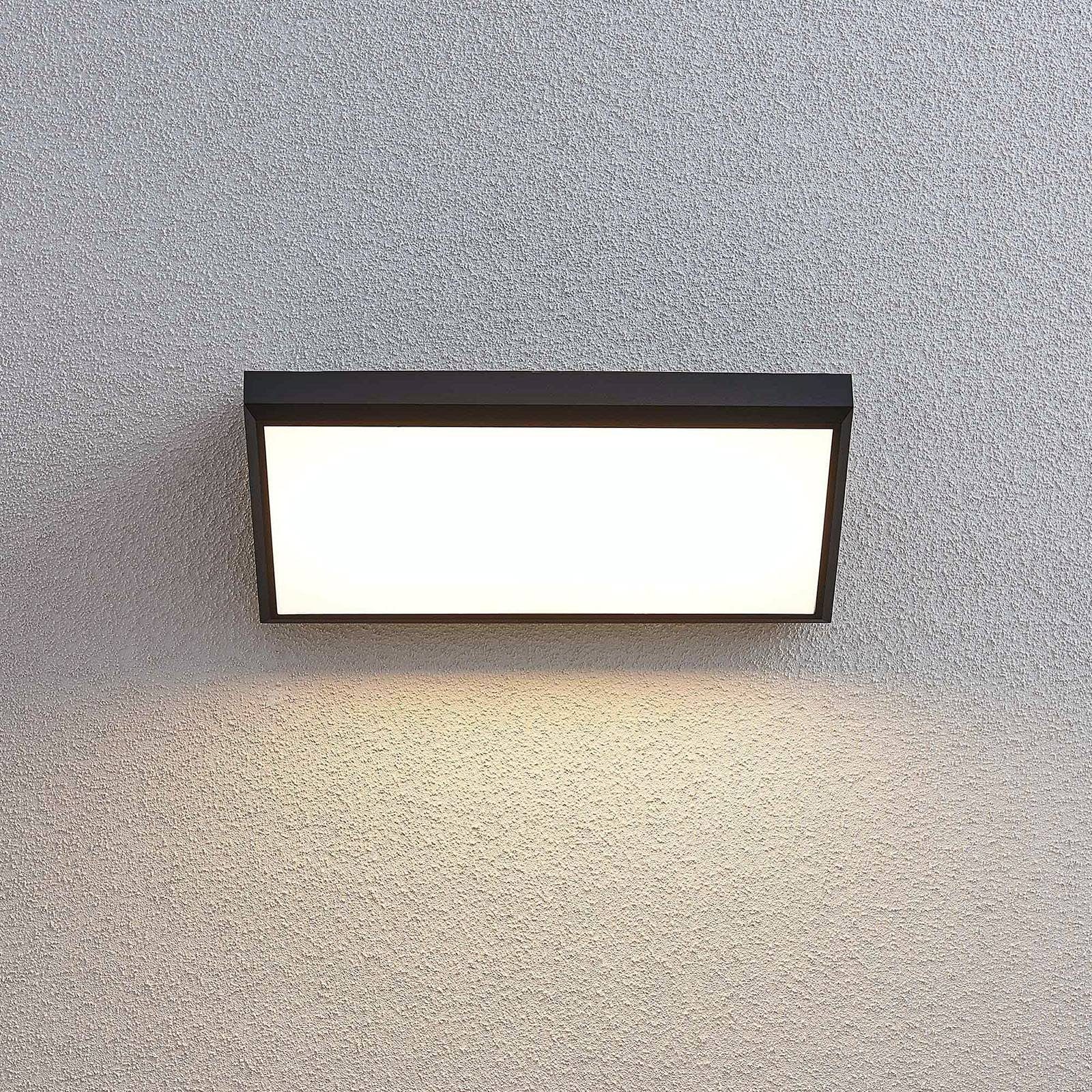 Lindby LED 7024), Abby, 1 weiß, (RAL dunkelgrau Polycarbonat, Modern, Außen-Deckenleuchte verbaut, warmweiß, LED-Leuchtmittel ABS, flammig fest