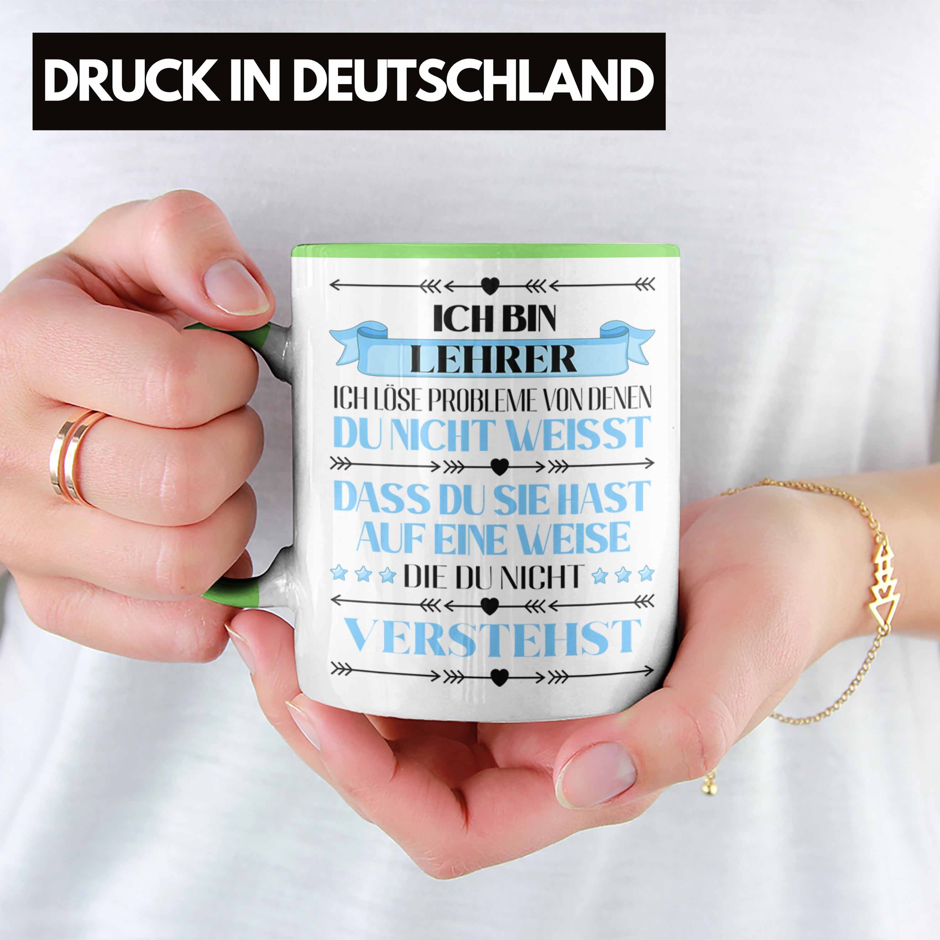 Trendation Tasse Abschied Trendation - Spruch Abschiedsgeschenk Geschenk Lehrer Tasse Grundschullehrer Grün