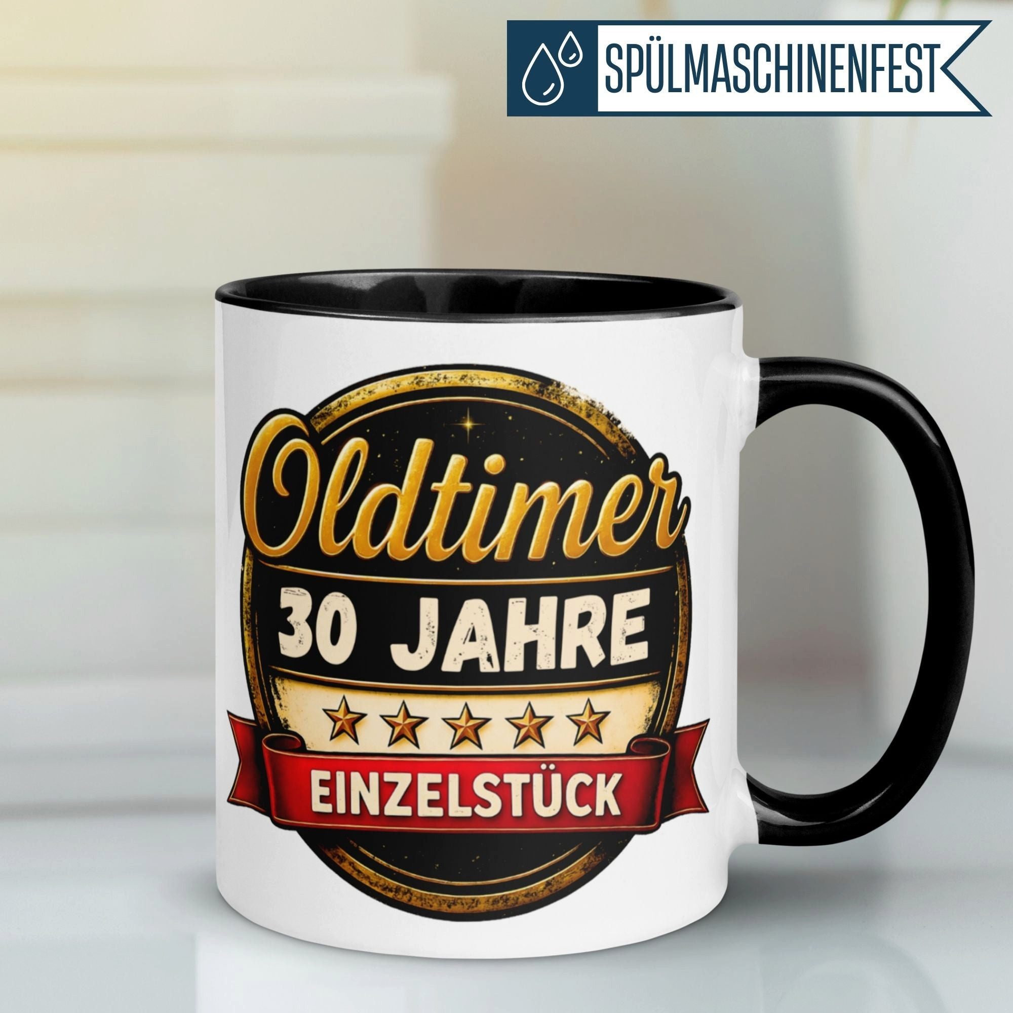 Momentals Tasse 30 Geburtstag Mann Frau – Oldtimer Einzelstück – Geburtstagsgeschenk, Gratis Versand · Links-&Rechtshänder · Spülmaschinenfest