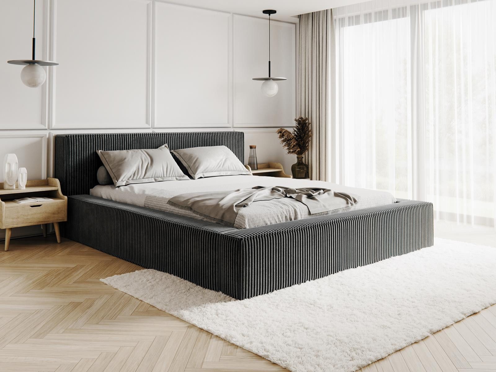 Compleo Polsterbett CORD mit Stauraum ASTA, Modern design (Kostenlose Lieferung! TOP ANGEBOT), Viele Varianten zur Auswahl – wählen Sie Größe und Farbe!