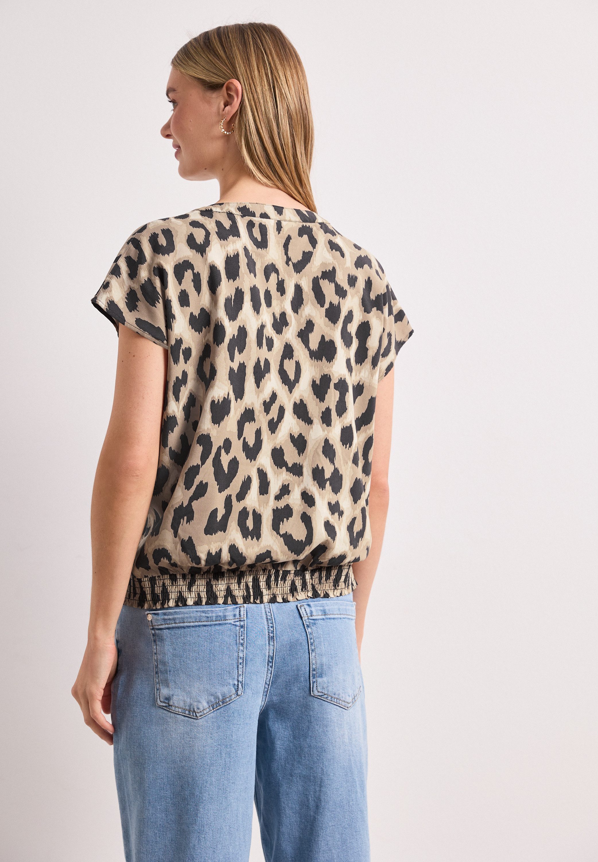 STREET ONE Kurzarmbluse Sommerbluse mit floralem Muster