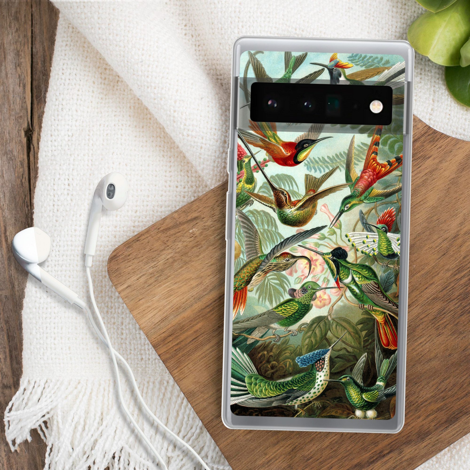 MuchoWow Handyhülle für Google Pixel 6 Pro Trochilidae - Alte Meister - Kunst, Handy Case, Silikon, Bumper Case Dünn