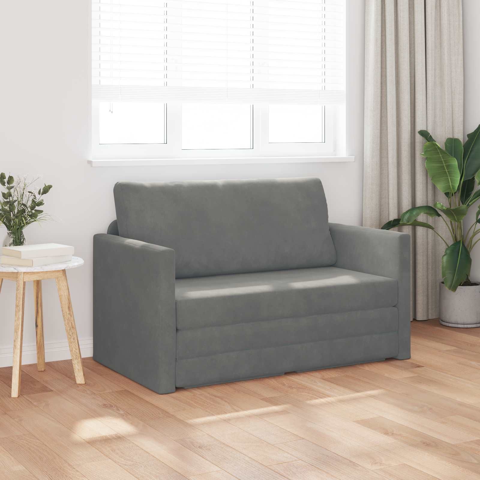 vidaXL Sofa Schlafsofa Dunkelgrau 124 x 71 x 78 cm Samt, 1 Teile