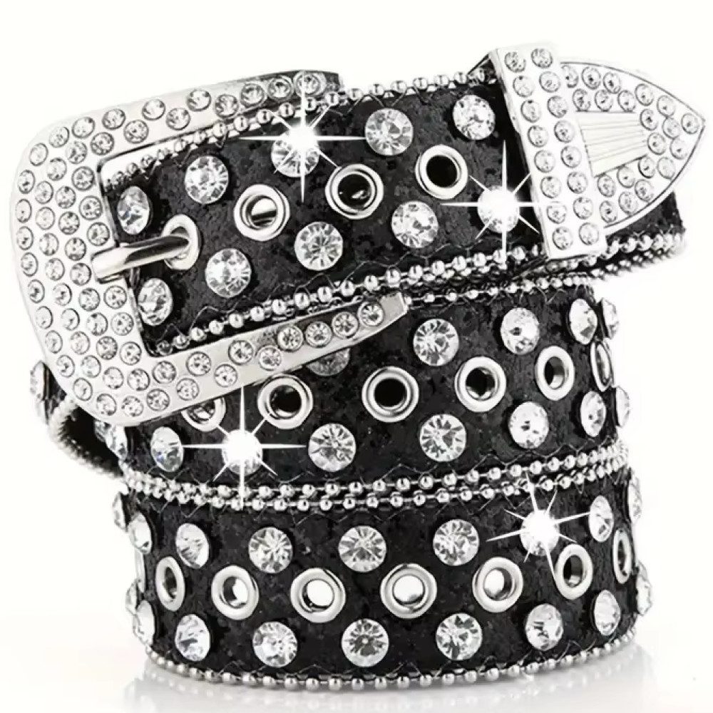 Ware aus aller Welt Nietengürtel Taillengürtel Frauen Gürtel mit Strasssteinen Punk Gothic für Jeans