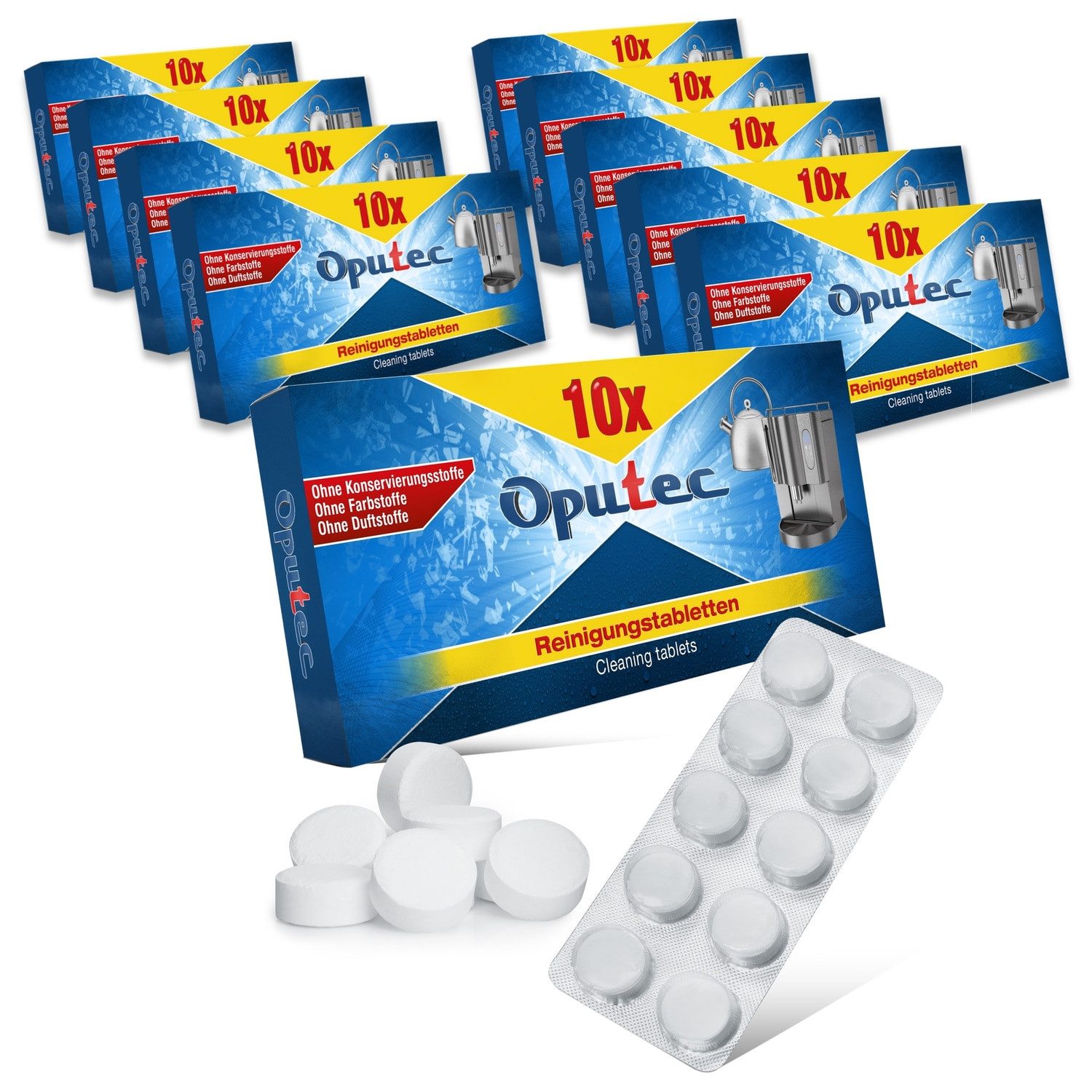 Oputec 100x Kaffee-Reinigungstabletten Kaffeefettlöser
