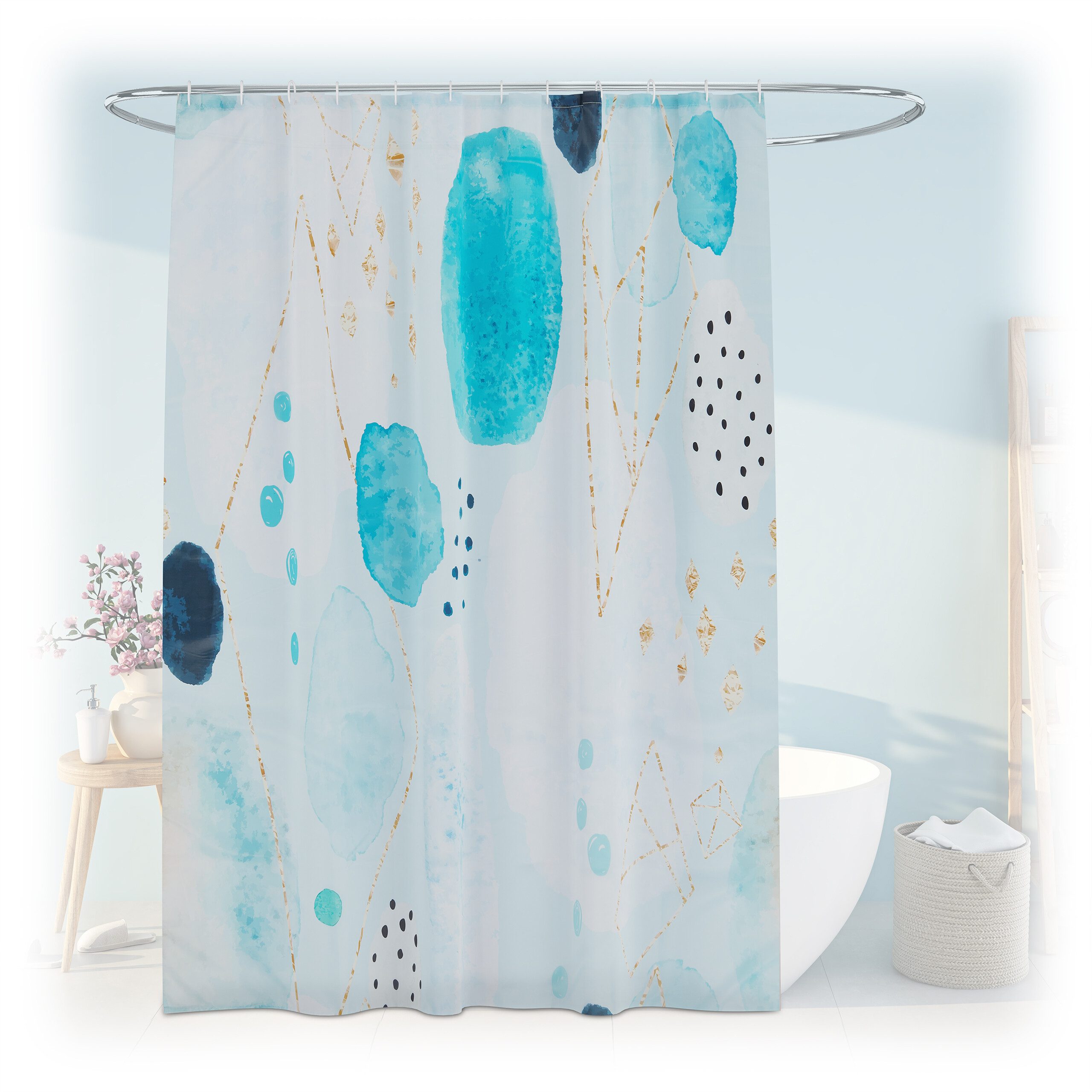 relaxdays Duschvorhang 180x200 cm mit Motiv günstig online kaufen