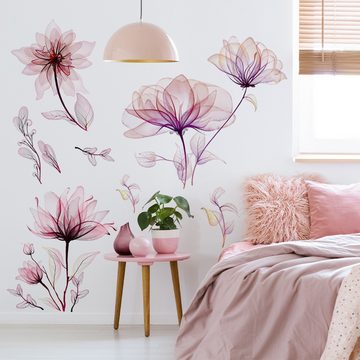 Cbei Wandtattoo Dekorative Wandaufkleber, Blumen Fenster Wandsticker Pflanzen (Wanddeko Modern für Kinderzimmer Schlafzimmer Wohnzimmer)