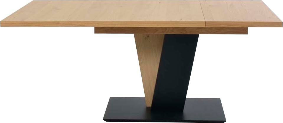 K+W Komfort & Wohnen Esstisch Giacomo III mit Ansteckplatte erweiterbar, Esstisch in Asteiche bianco furniert, Untergestell im 2 Farben-Mix