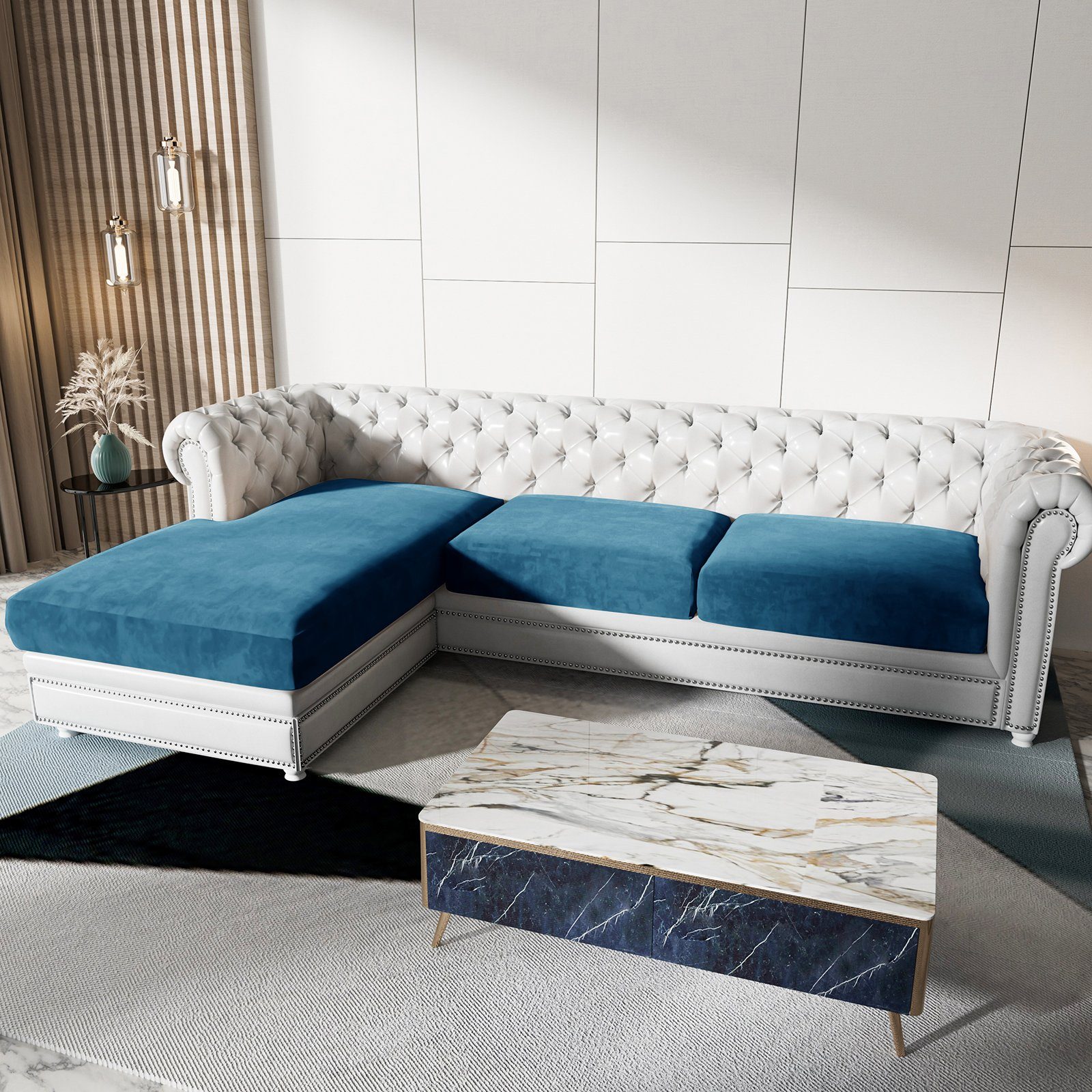BTTO Sofahusse Samt Sofa 3-tlg. Set günstig online kaufen