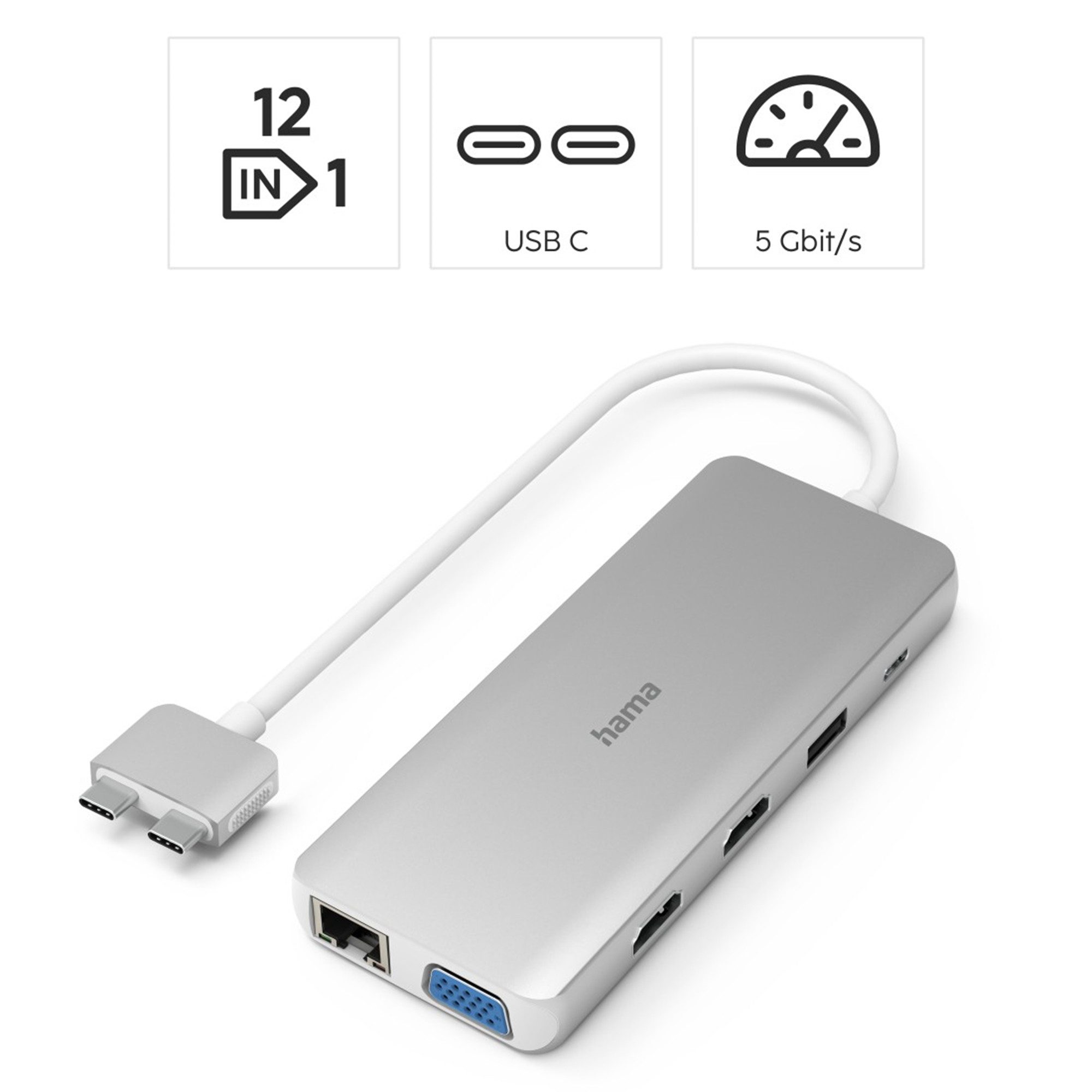 Hama Connect2Mac, 12 Ports Computer-Adapter USB-C, 0.15 cm