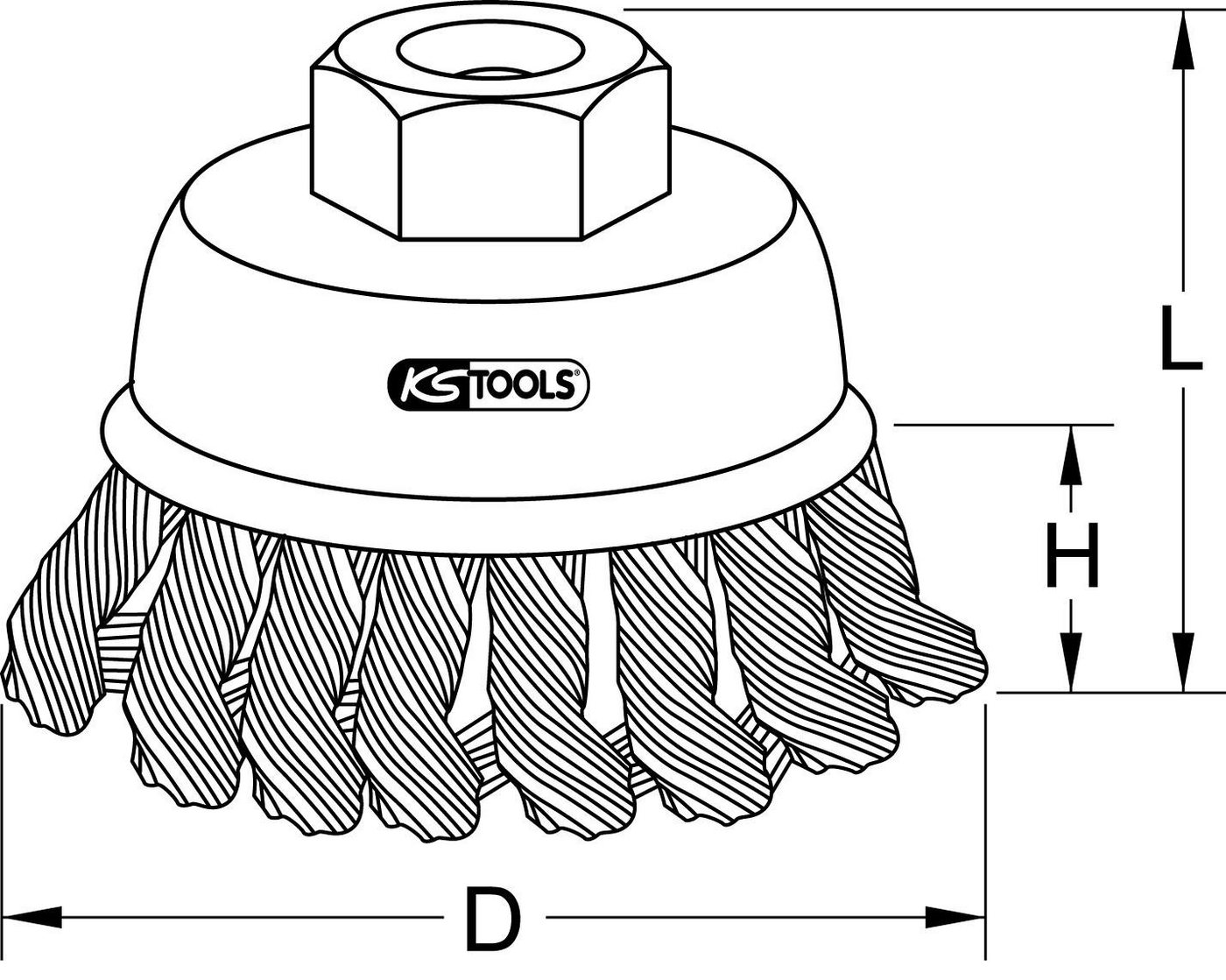 Thumbnail - KS Tools Drahtbürste Stahldrahttopfbürste 0,5mm, Ø 80mm