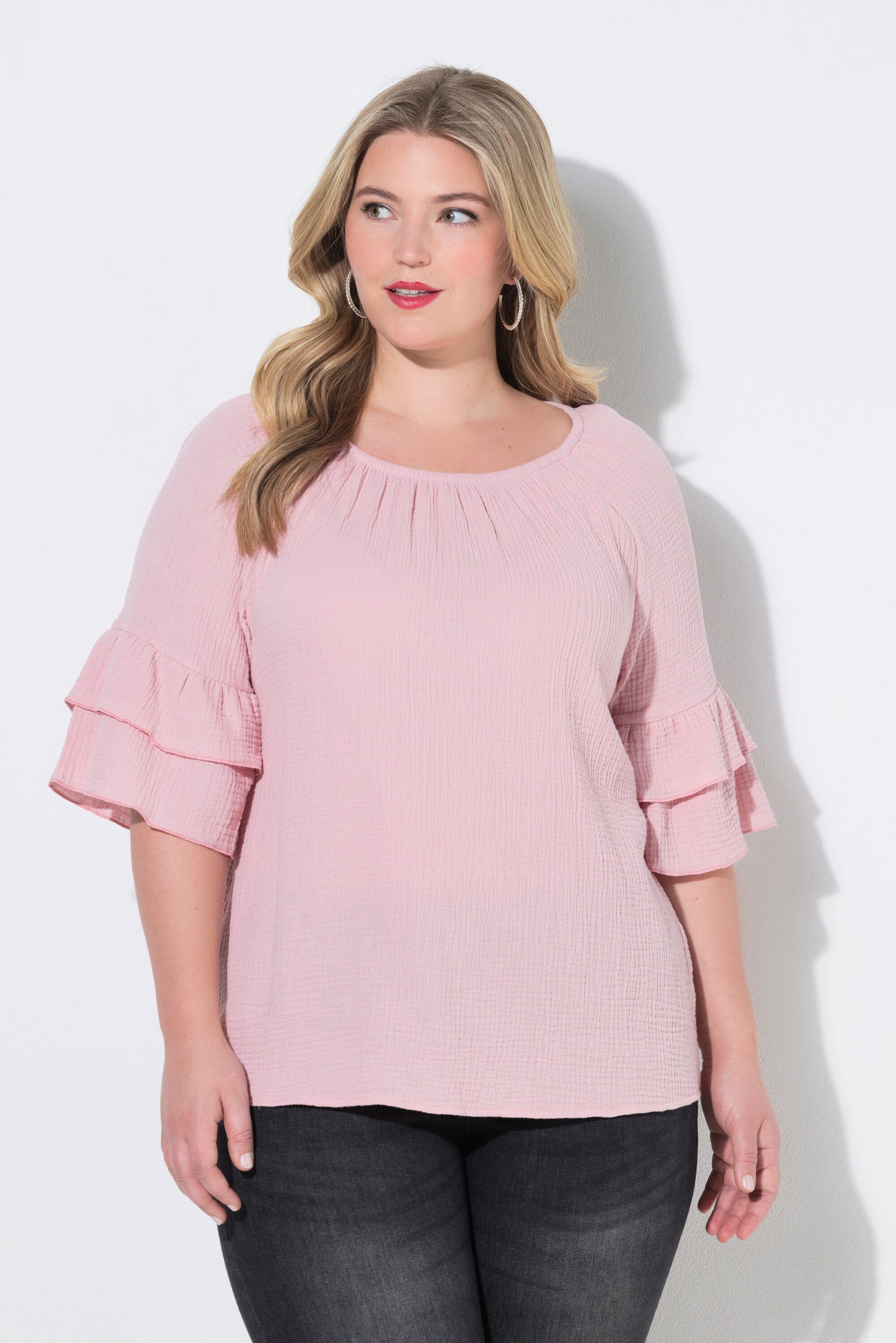 MIAMODA Longbluse Bluse A-Linie Musselin