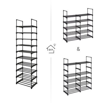 SONGMICS Schuhregal Schuh-Organizer, Schuhständer aus Metall, Standregal