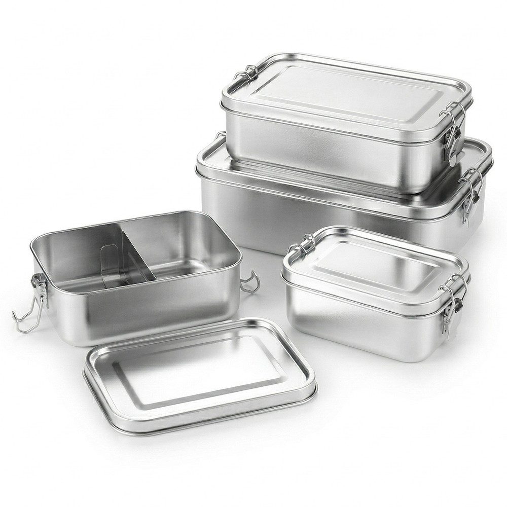 JASLIFE Lunchbox 304 Edelstahl Bento Box, auslaufsichere Lunchbox mit Trennfach, robust, hygienisch, leicht zu reinigen, für unterwegs geeignet