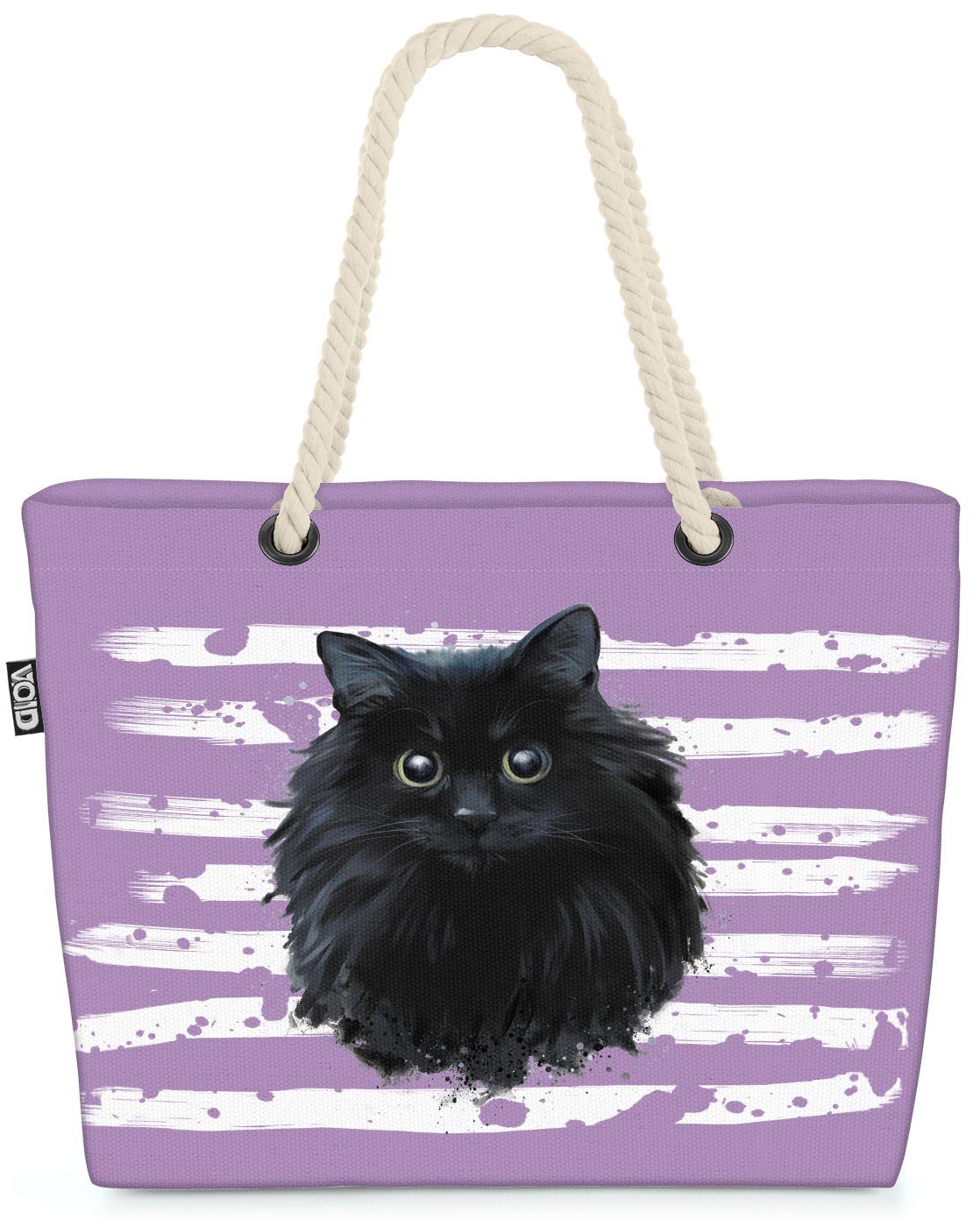 VOID Strandtasche (1-tlg), Katze Haustier Tier Cat Katzenkorb Pet lila