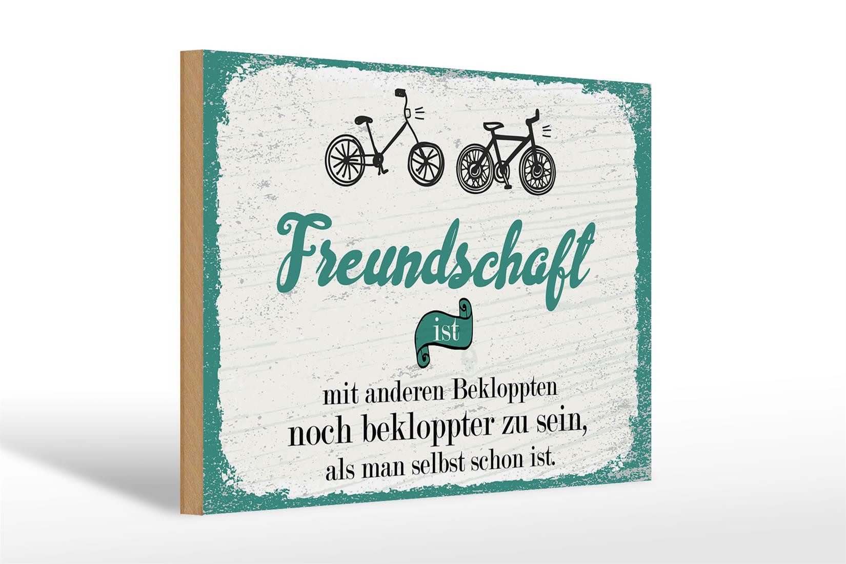 Femer GmbH Holzbild Spruch Freundschaft noch bekloppter sein 30x20cm