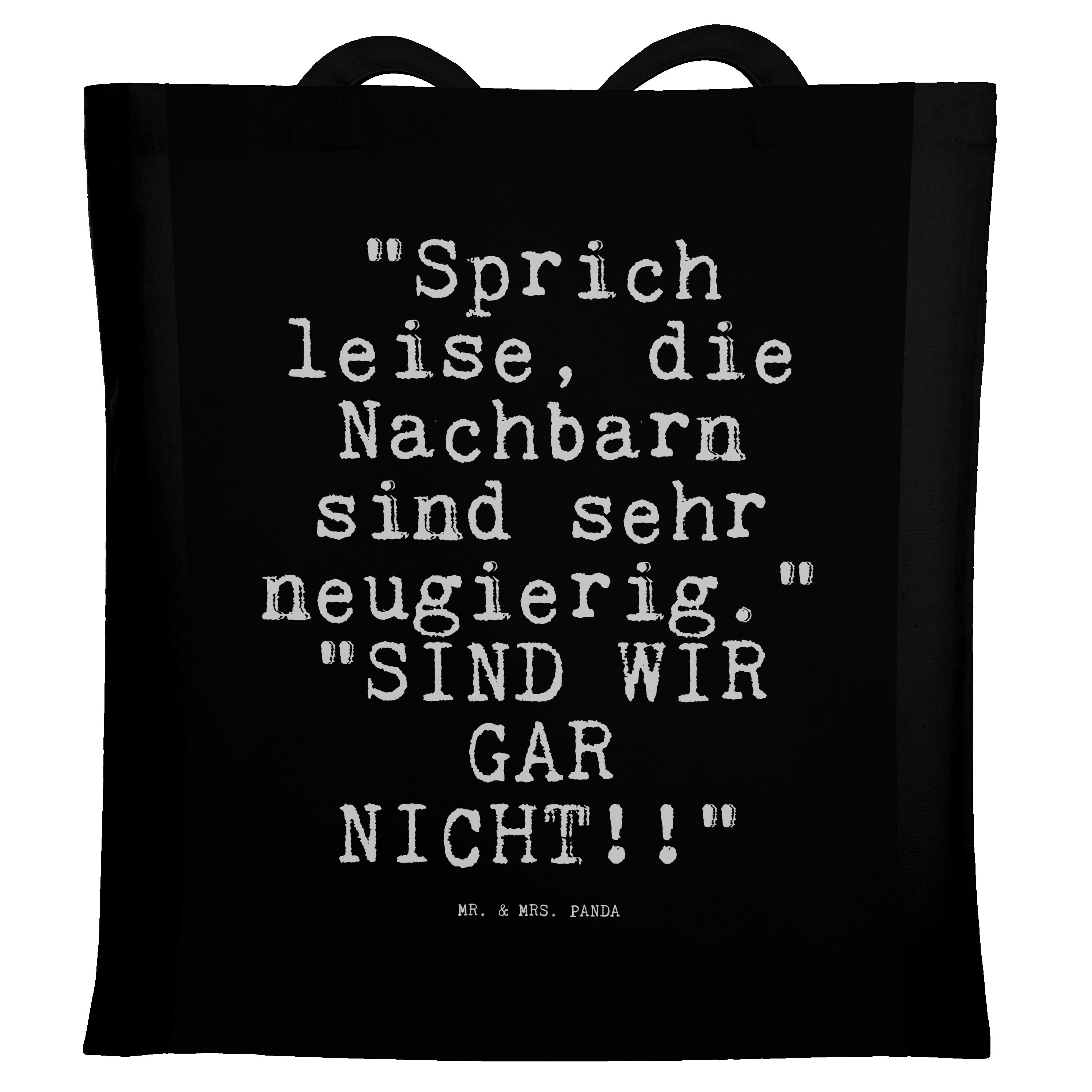 Mr. & Mrs. Panda Tragetasche »"Sprich leise, die Nachbarn... Schwarz