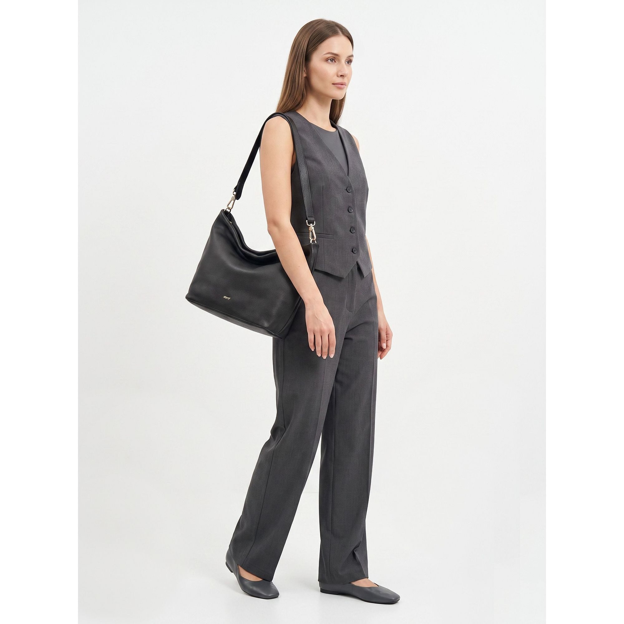Abro Schultertasche Ebony, Leder