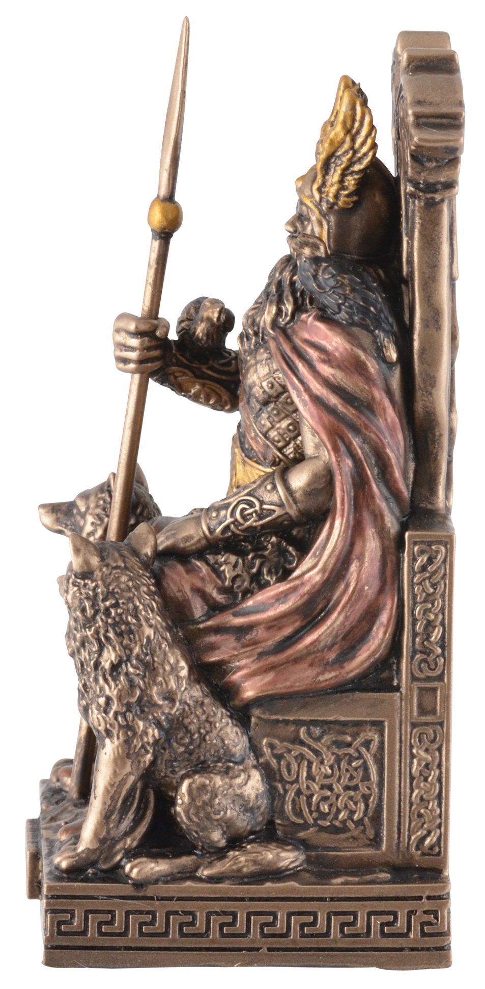 Vogler direct Gott Miniatur, Odin, ca. 4x4x9cm Dekofigur bronzefarben/coloriert, Gmbh Größe: Veronesedesign, Kunststein, L/B/H
