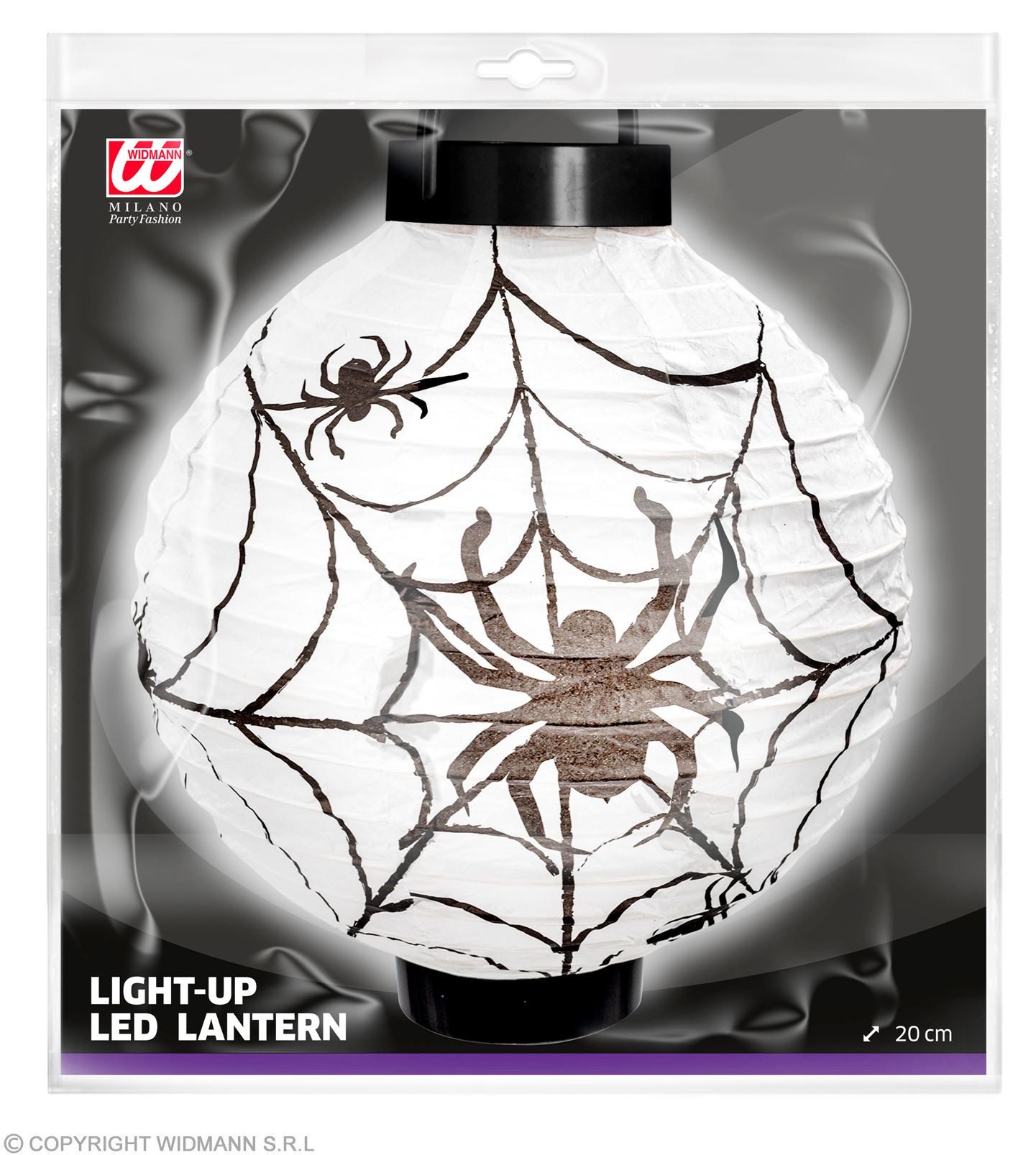 Widmann S.r.l. Dekoobjekt Halloween Deko Laterne 'Spinnennetz' mit LED, 20