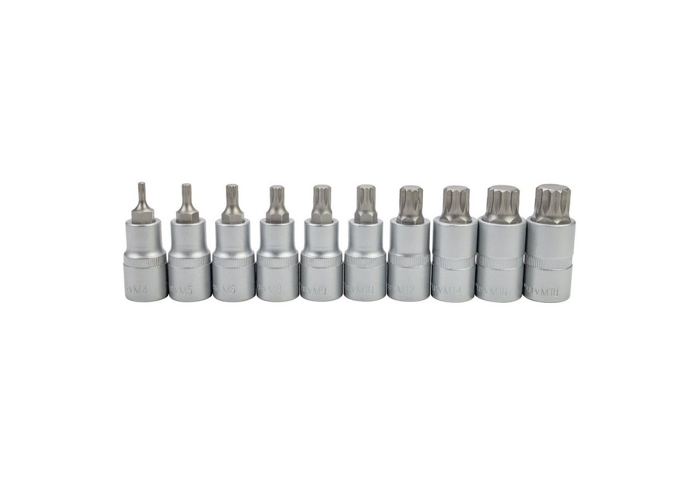 Thumbnail - HASKYY Steckschlüssel Steckschlüssel Satz Vielzahn 1/2" Nüsse Wekzeug M4-M16 Set 10 tlg.