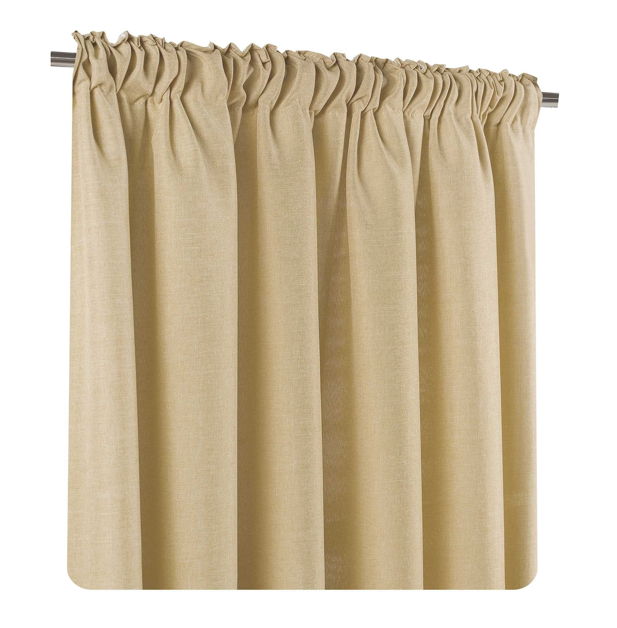 blickdicht, St), (1 cm Leinenoptik Haus Deko, uni, und Kräuselband Gardine Kräuselband Polyester Beige Natur Vorhang Struktur 140x245 blickdicht