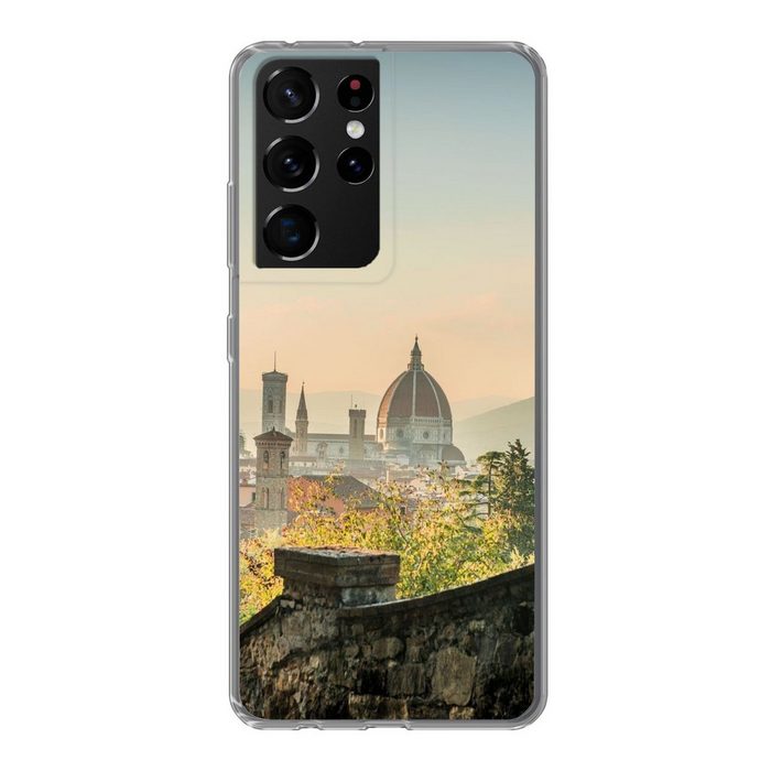 MuchoWow Handyhülle Italien - Stadt - Florenz - Mauer Phone Case Handyhülle Samsung Galaxy S21 Ultra Silikon Schutzhülle