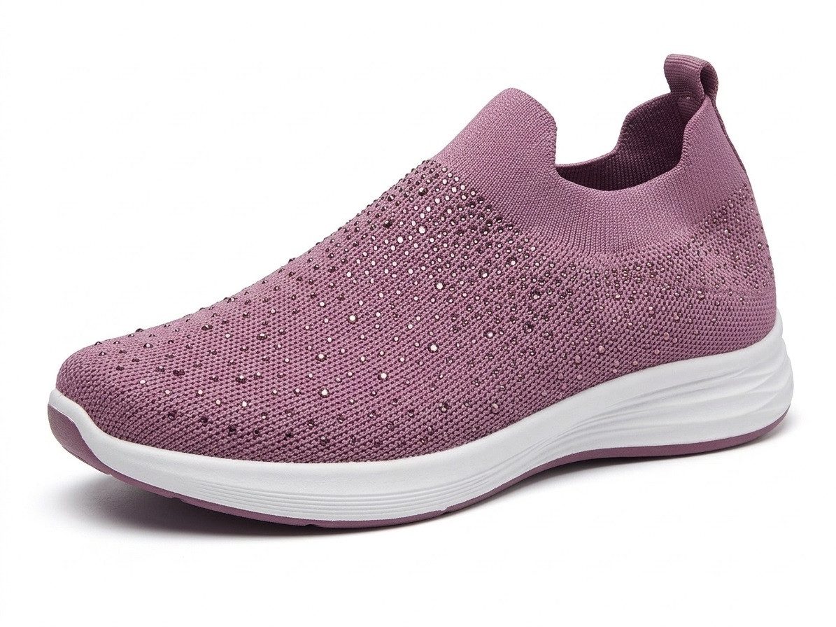 Pogolino PG37 Slip-On Sneaker Slip-On Sneakers mit Glitzer und Fußbett herausnehmbare Sohle