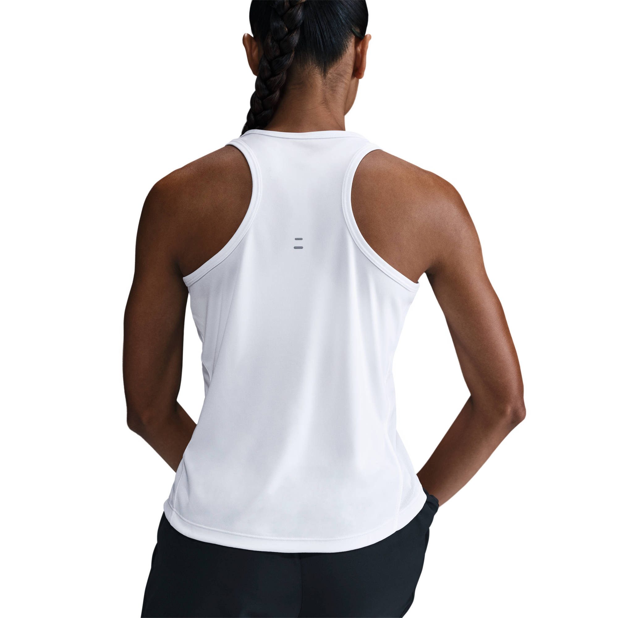 Nike Lauftop W NK TEMPO DF TANK abgerundeter Saum, schweißableitendes Dri-FIT-Material