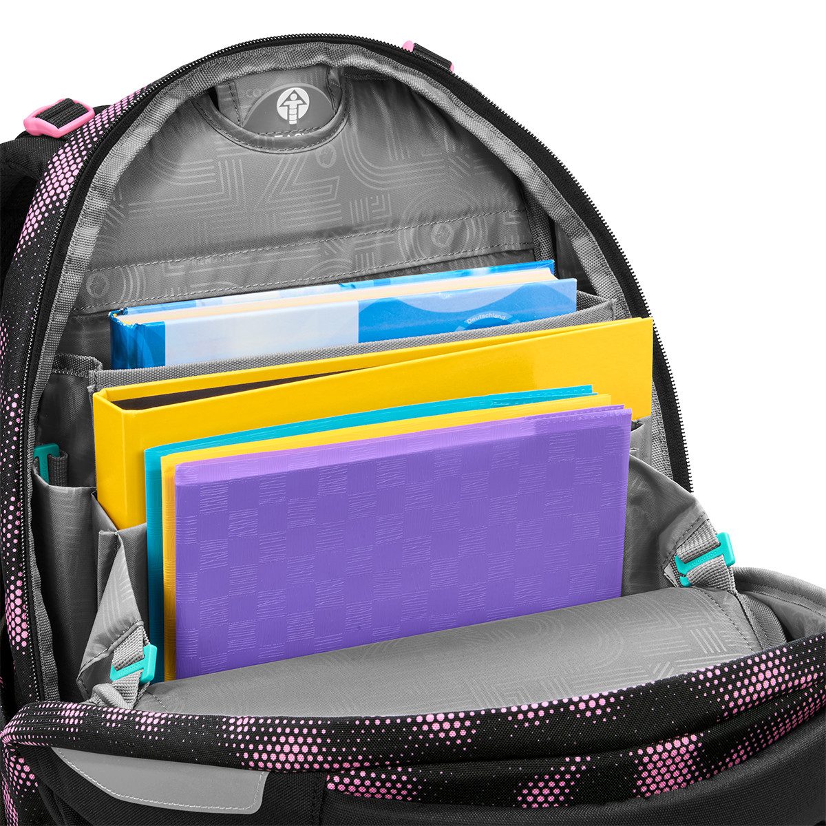 coocazoo Schulranzen Schulrucksack-Set PORTER, Pink Illusion 3-teilig (3-teilig), ergonomisch, Körpergröße: 135 - 180 cm, Easy-Grow-System