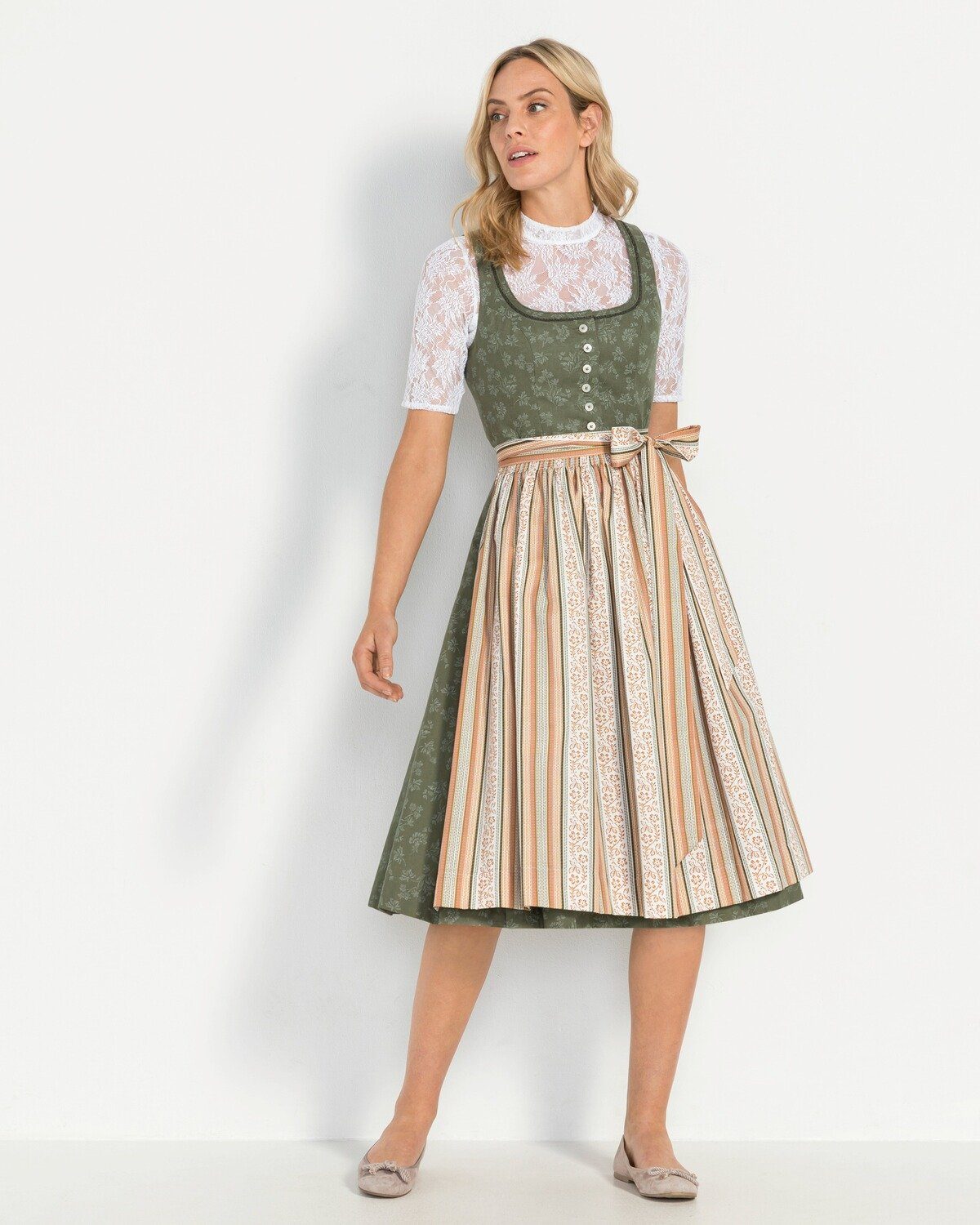 Midi Dirndl Hammerschmid Grün/Sand Dirndl Koflersee