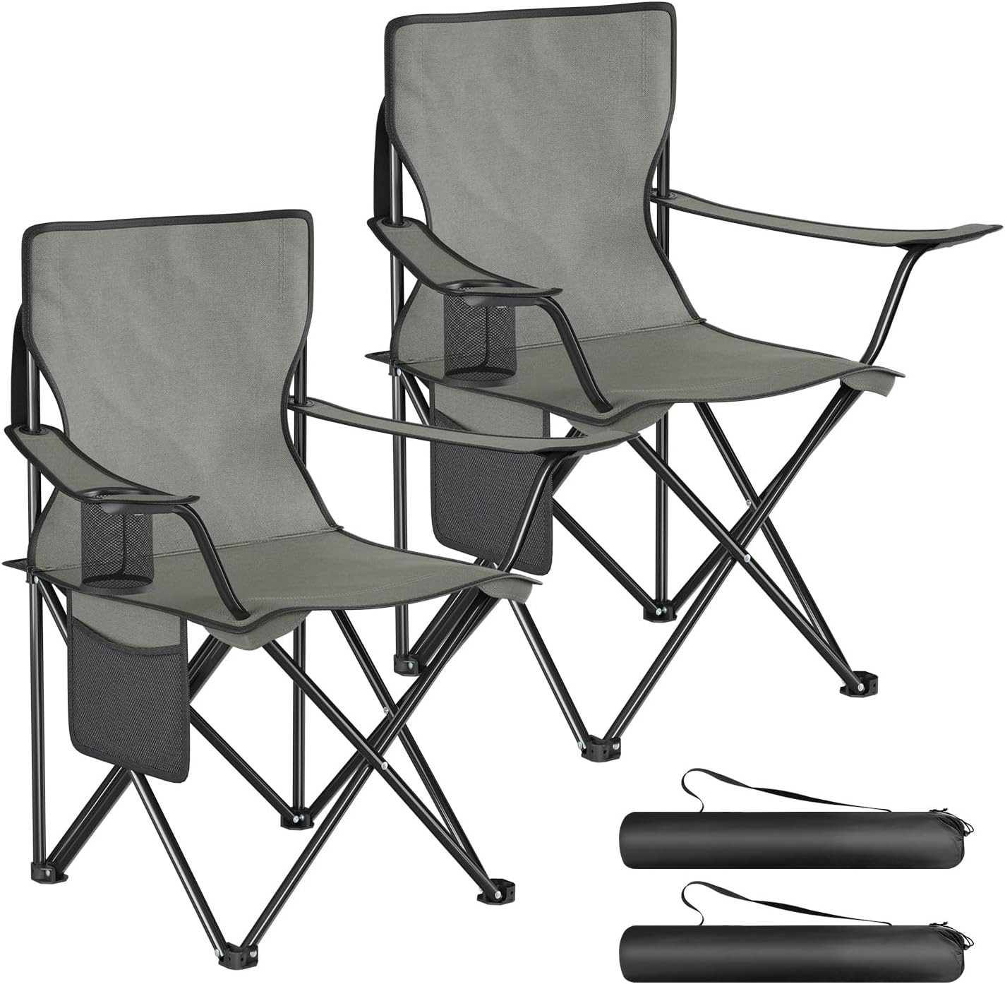 Woltu Campingstuhl (2 St), Klappbar, leicht, für Camping Angeln Picknicks Strand