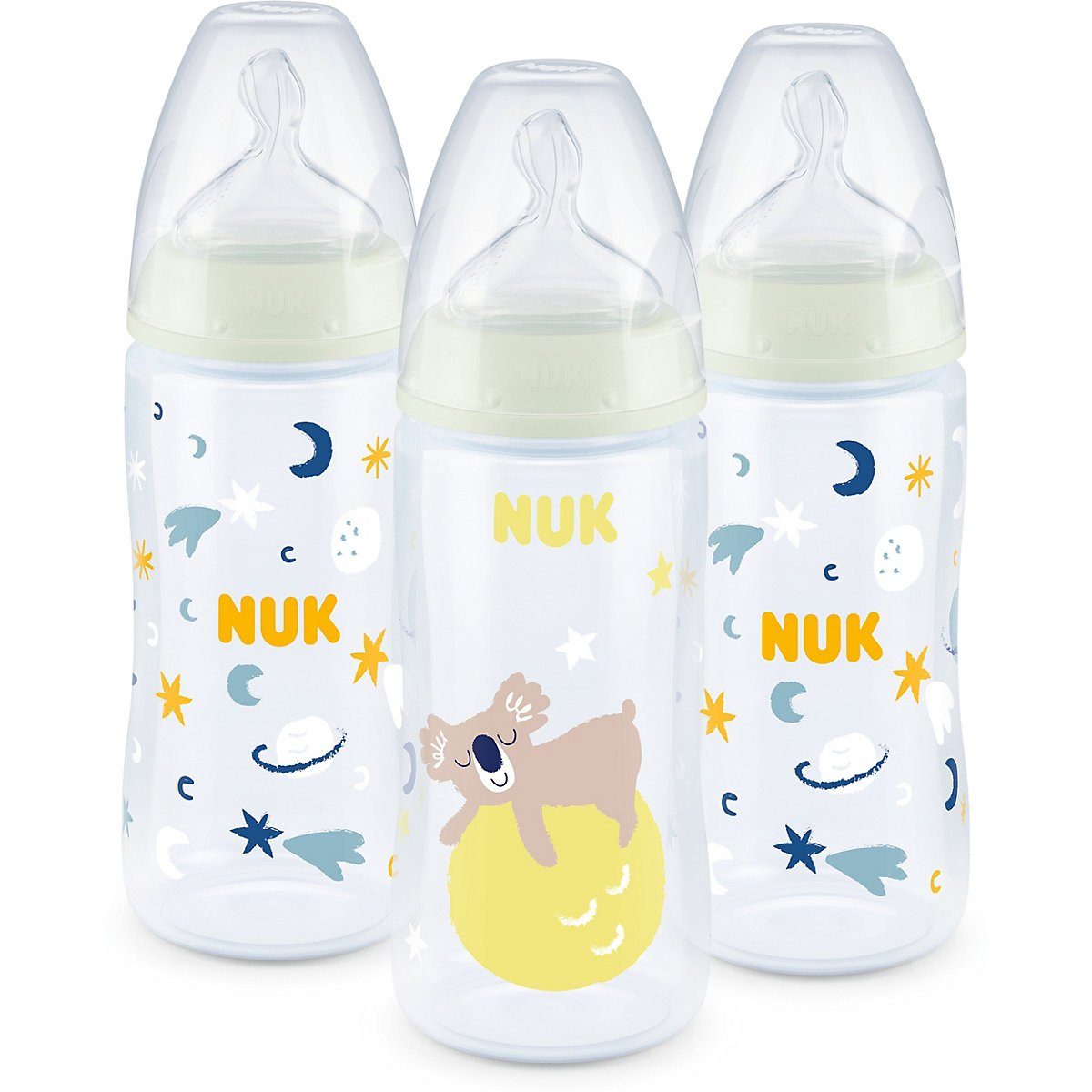 NUK Babyflasche »NUK FC+ 3er Flaschenset Temp. C. Night«