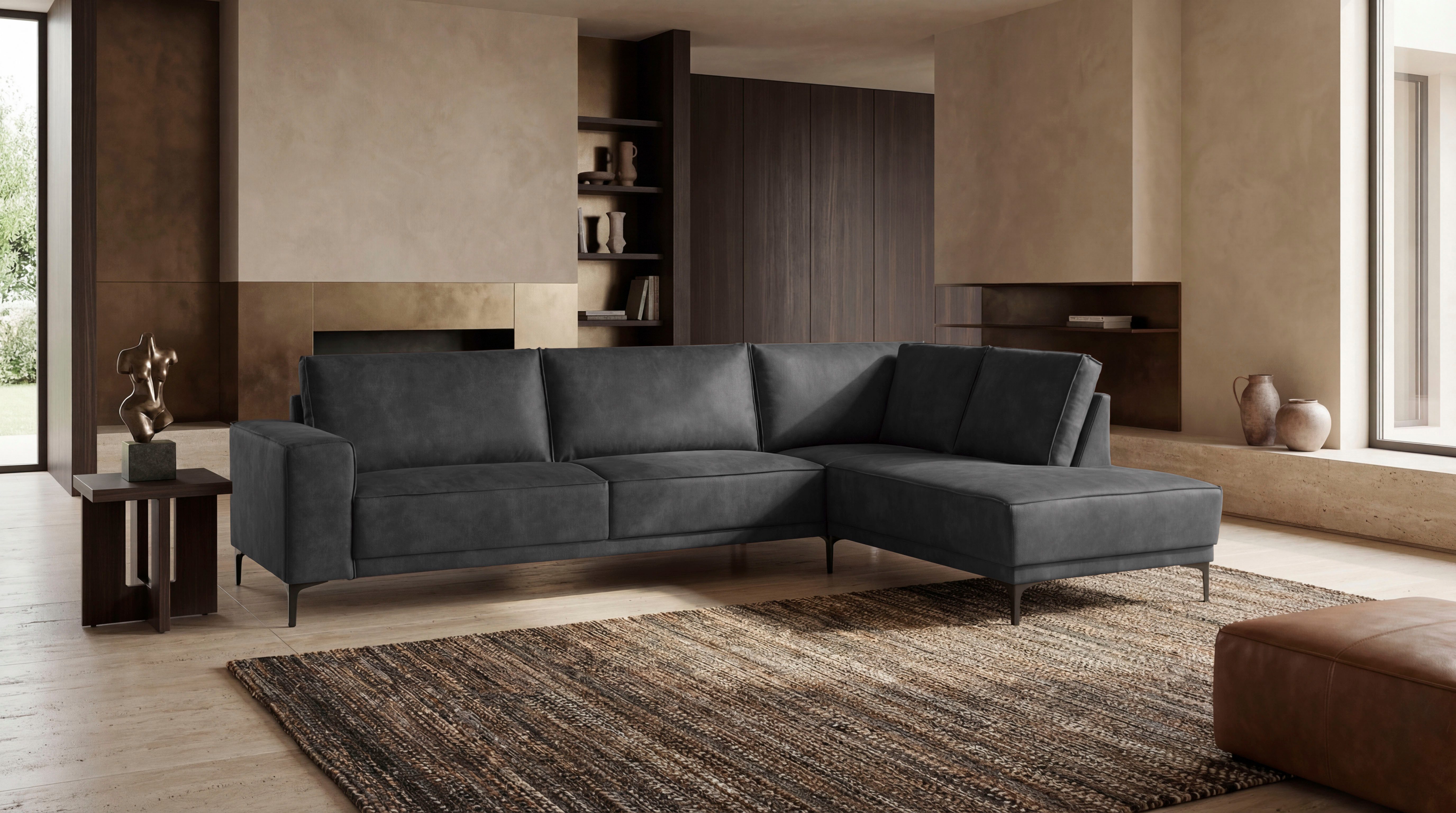 OTTO home Ecksofa OLAND Luxus-Microfaser L-Form, B: 289 cm, Skandi-Design