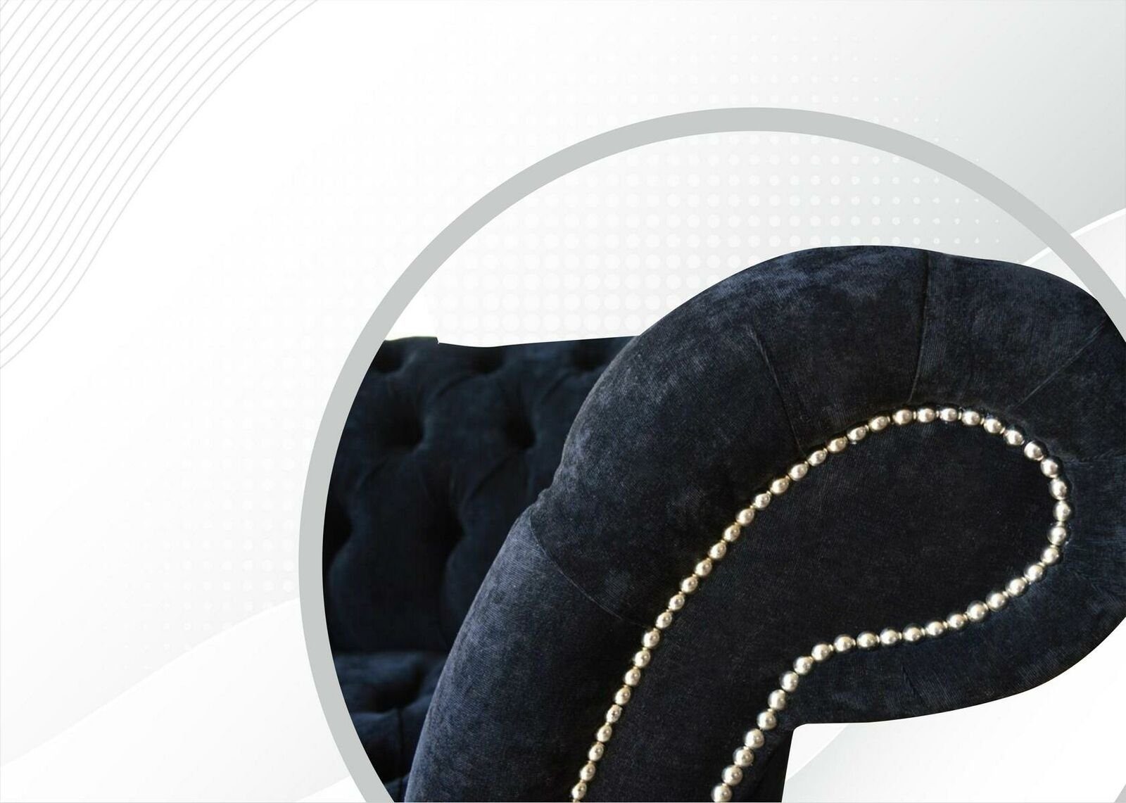 luxus 3-er Europe Made Chesterfield-Sofa JVmoebel Chesterfield Couch Mdern Schwarzes in Neu, Sofa