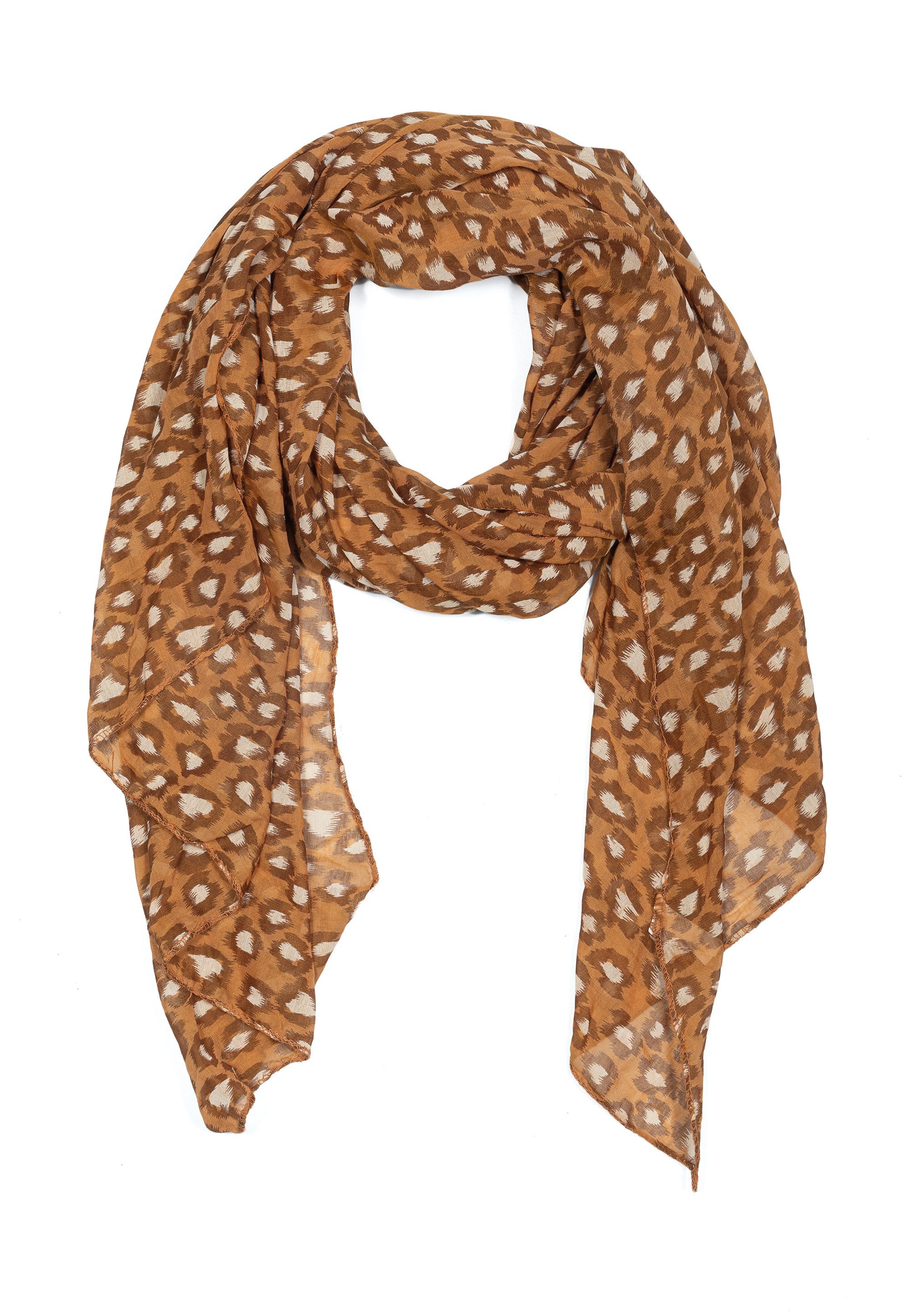 Cassandra Accessoires Schal Schrägschal "Wild & Elegant", mit Leo-Muster, mit Seide - Made in Italy