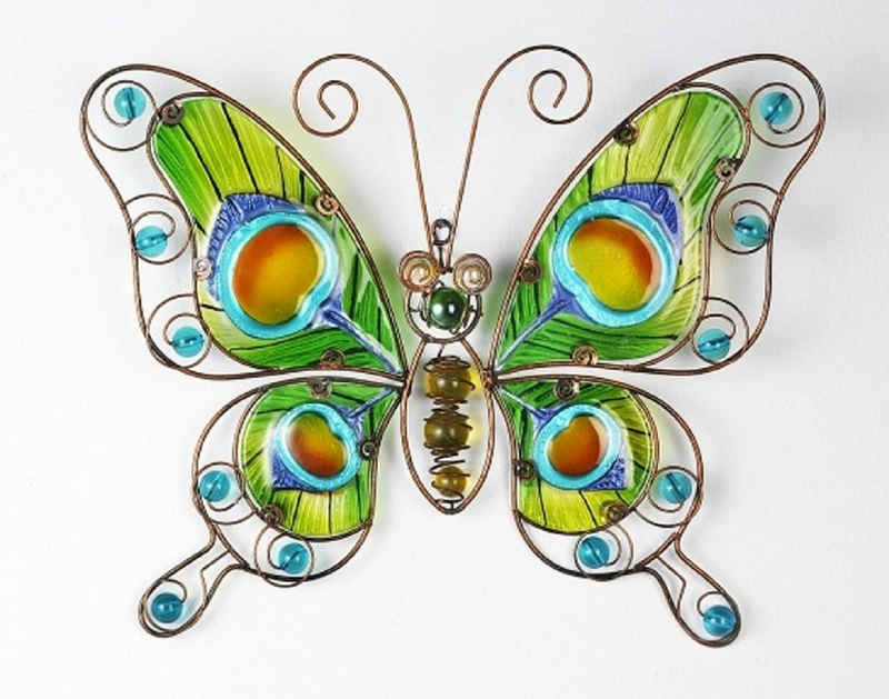 Linoows Dekoobjekt Wandobjekt Schmetterling, Wanddekoration, Bunter Wandhänger, Hand gefertigt
