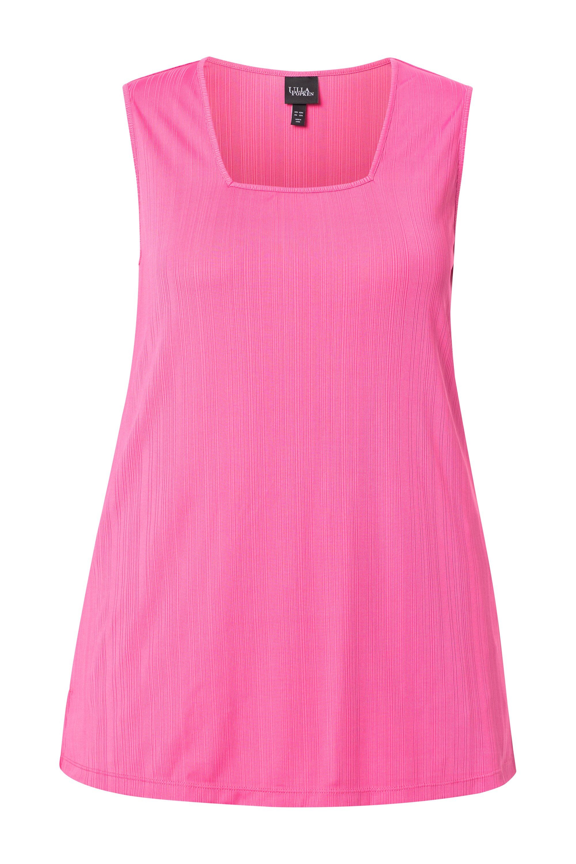 Ulla Popken Longtop Top Rippjersey A-Linie Caree-Ausschnitt ärmellos