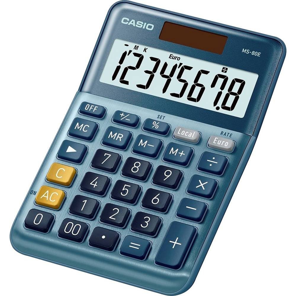 CASIO Taschenrechner Tischrechner Währungsumrechnung Display, 8-stellig, Angewinkeltes