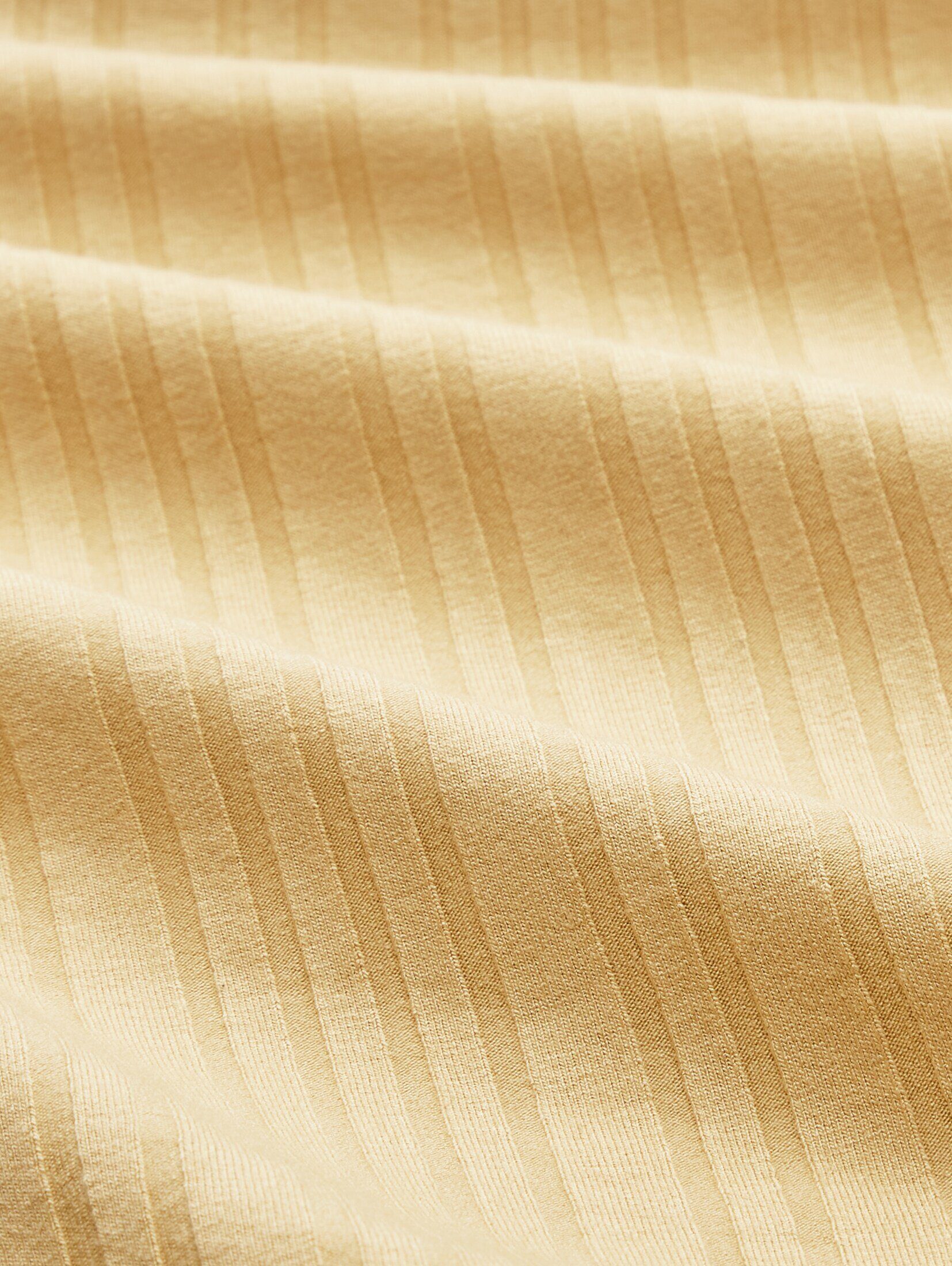 fawn T-Shirt Rippstruktur Top TOM beige TAILOR mit