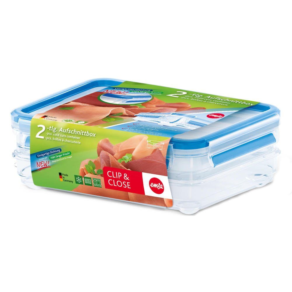 Emsa Frischhaltedose Clip & Close Aufschnittbox Set 2 x 0.6 L, Kunststoff, (2-tlg)