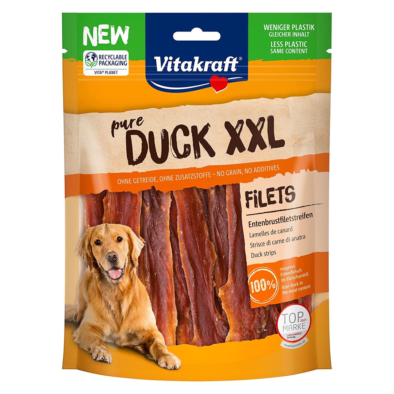Vitakraft Hundesnack Duck XXL Entenfleischstreifen, Snack für: Hunde
