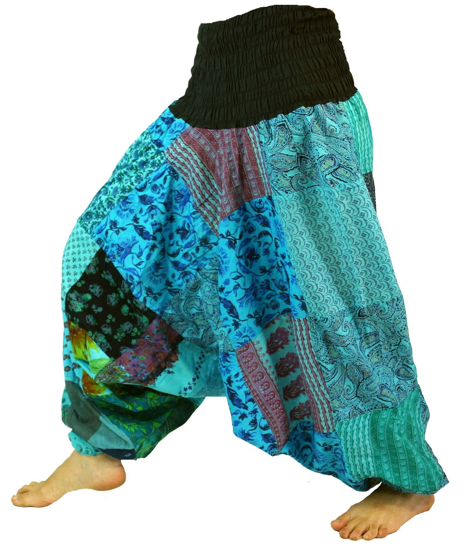 Guru-Shop Relaxhose Sommerliche Aladinhose Patchwork Pluderhose,.. günstig online kaufen