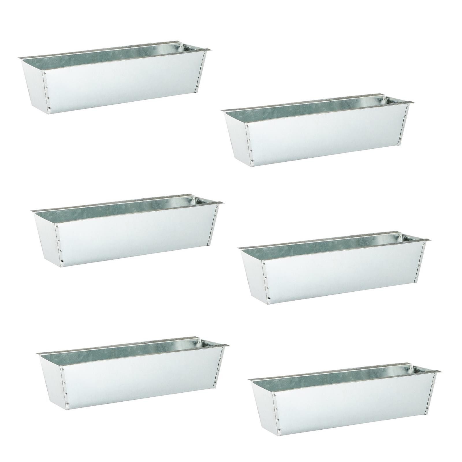 Geschenkestadl Blumenkasten Pflanzkästen Europalette 6er Set Metall oder Kunststoff Pflanztöpfe (Sparset, 6er Set), passend für Europaletten